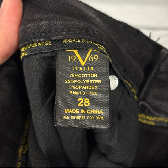 Versace 1969 Italia Black Sofia Bootleg Jeans Size 28 NWT - Picture 14 of 15